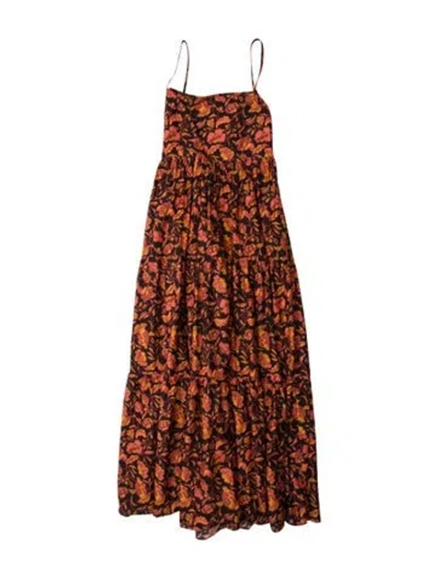 Pre-owned Matteau Floral Print Long Dress In Multi