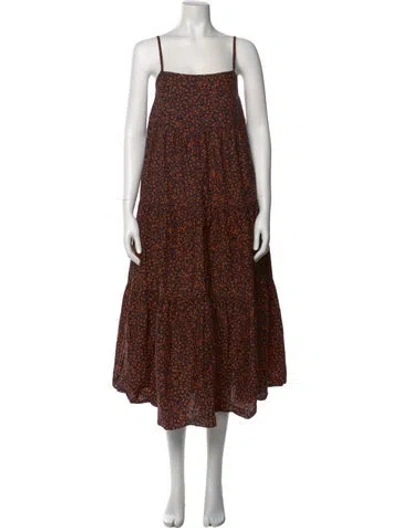 Pre-owned Matteau Floral Print Long Dress In Multi
