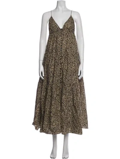 Pre-owned Matteau Floral Print Long Dress In Multicolor