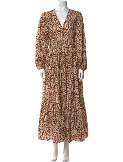 Pre-owned Matteau Floral Print Long Dress In Neutral