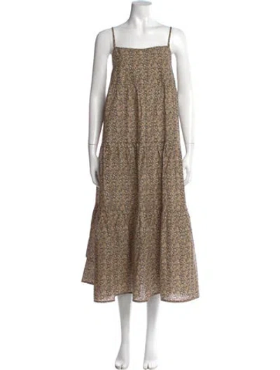Pre-owned Matteau Floral Print Long Dress In Neutral