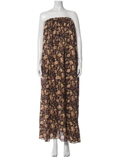Pre-owned Matteau Floral Print Long Dress In Neutral