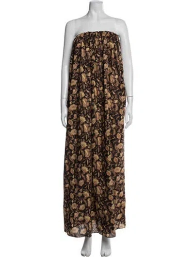 Pre-owned Matteau Floral Print Long Dress In Neutral