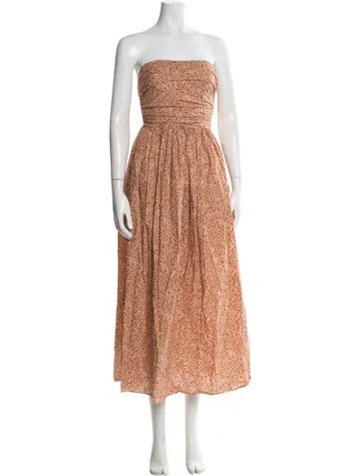 Pre-owned Matteau Floral Print Long Dress In Orange