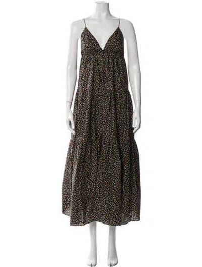 Pre-owned Matteau Floral Print Long Dress W/ Tags In Blue