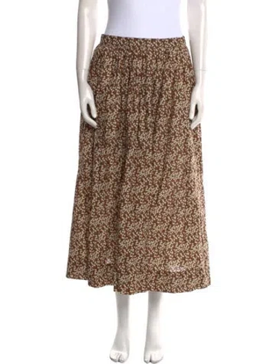 Pre-owned Matteau Floral Print Midi Length Skirt In Neutral