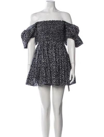 Pre-owned Matteau Floral Print Mini Dress In Black