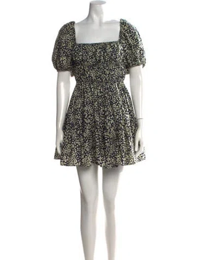 Pre-owned Matteau Floral Print Mini Dress In Black