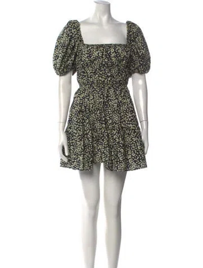 Pre-owned Matteau Floral Print Mini Dress In Black