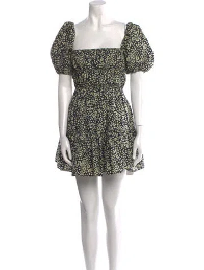 Pre-owned Matteau Floral Print Mini Dress In Blue