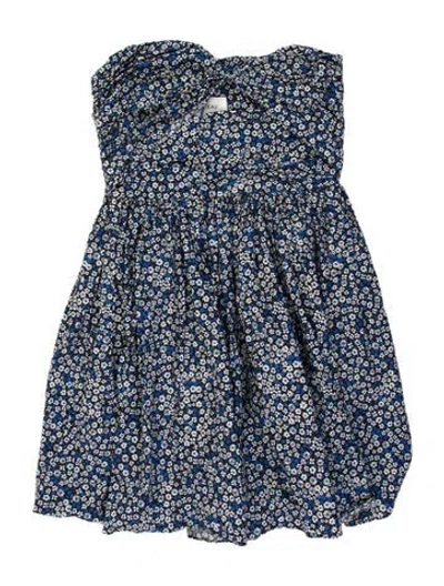 Pre-owned Matteau Floral Print Mini Dress In Blue