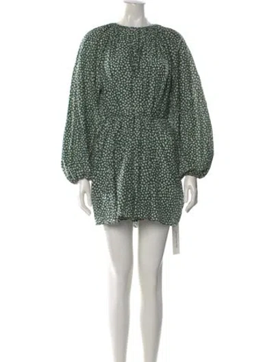Pre-owned Matteau Floral Print Mini Dress In Green