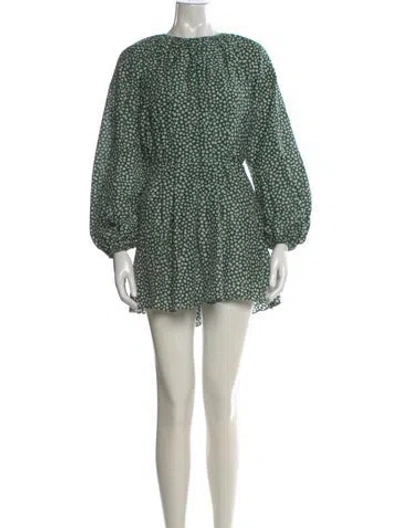 Pre-owned Matteau Floral Print Mini Dress In Green