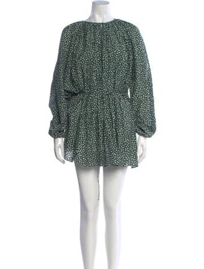 Pre-owned Matteau Floral Print Mini Dress In Green