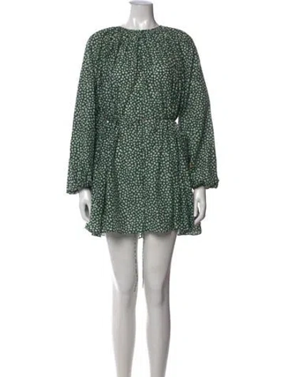 Pre-owned Matteau Floral Print Mini Dress In Green