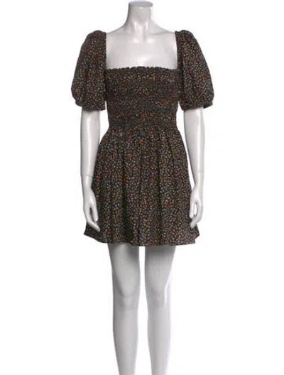 Pre-owned Matteau Floral Print Mini Dress In Multi