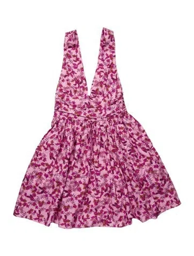 Pre-owned Matteau Floral Print Mini Dress W/ Tags In Purple