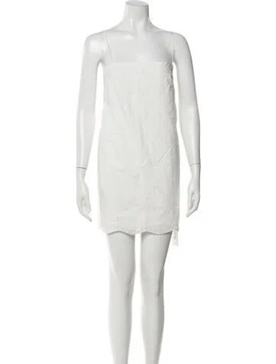 Pre-owned Matteau Floral Print Mini Dress In White