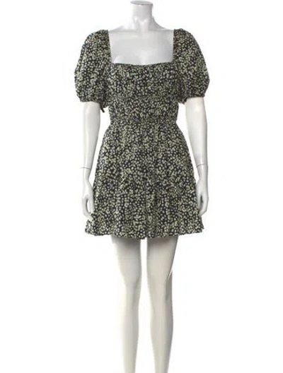 Pre-owned Matteau Floral Print Mini Dress In Yellow