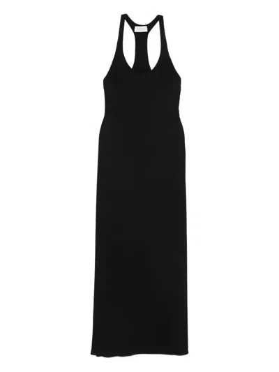 Matteau Fluid Racer-back Maxi Dress In Black