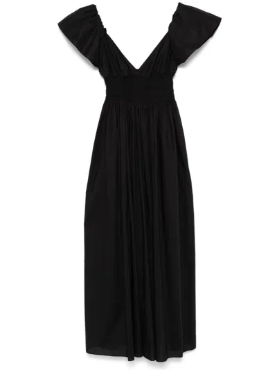 MATTEAU FLUTTER-SLEEVES MIDI DRESS