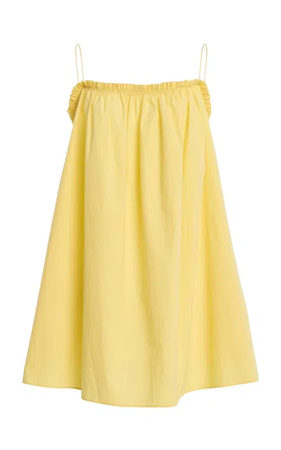 Matteau Frill Cotton Mini Cami Dress In Yellow