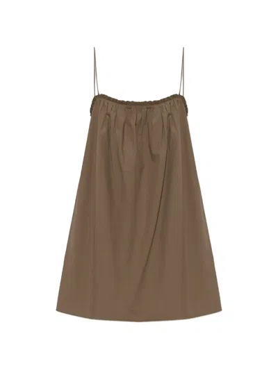 Matteau Frill-trim Cami Dress In Brown