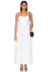 Matteau Gathered Organic Cotton-poplin Midi Dress In White