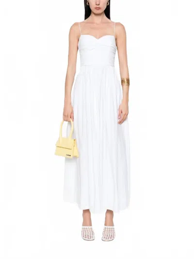 Matteau Gathered Bodice Midi Dress In White