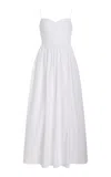 Matteau Gathered Organic Cotton-poplin Midi Dress In White