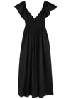 MATTEAU MATTEAU GATHERED COTTON MIDI DRESS