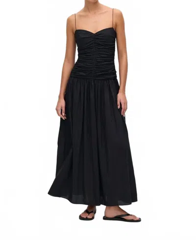 Matteau Gathered Drop Waist Dress In Black