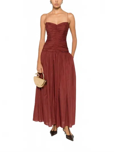 Matteau Gathered Drop Waist Dress In Maroc In Yellow