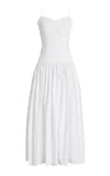 Matteau Gathered Drop Waist Dress In White