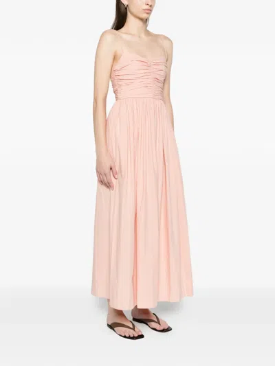 Matteau Gathered-bodice Dress In Pink