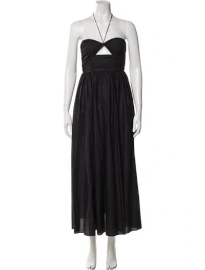 Pre-owned Matteau Halterneck Midi Length Dress In Black