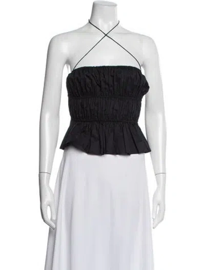 Pre-owned Matteau Halterneck Sleeveless Crop Top In Green