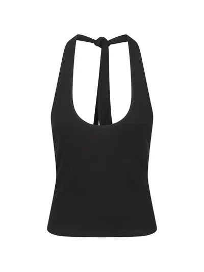 Matteau Halterneck Tie-fastening Top In Black