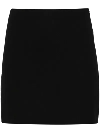 Matteau + Net Sustain Wool-blend Crepe Mini Skirt In Black