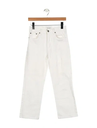 Pre-owned Matteau High-rise Straight Leg Jeans In White