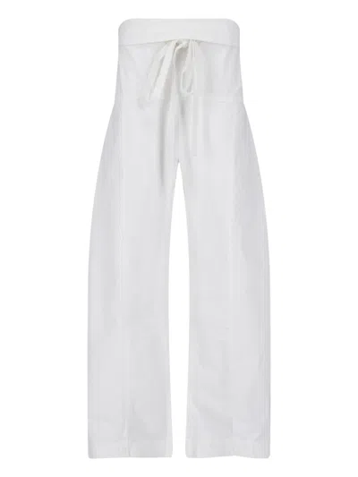 Matteau High-waist Wide-leg Trousers With Tie Belt In White
