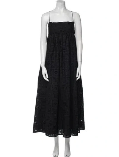 Pre-owned Matteau Lace Pattern Long Dress W/ Tags In Black