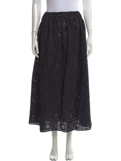 Pre-owned Matteau Lace Pattern Long Skirt In Black