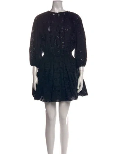 Pre-owned Matteau Lace Pattern Mini Dress In Black