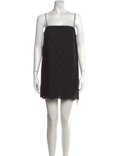 Pre-owned Matteau Lace Pattern Mini Dress In Black