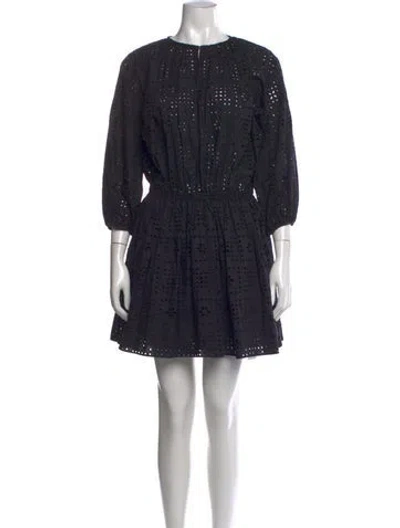 Pre-owned Matteau Lace Pattern Mini Dress In Black