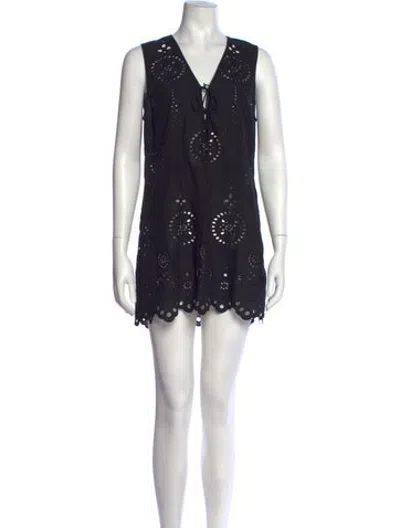 Pre-owned Matteau Lace Pattern Mini Dress W/ Tags In Blue