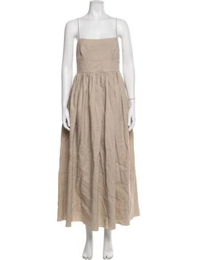 Pre-owned Matteau Linen Long Dress In Neutrals