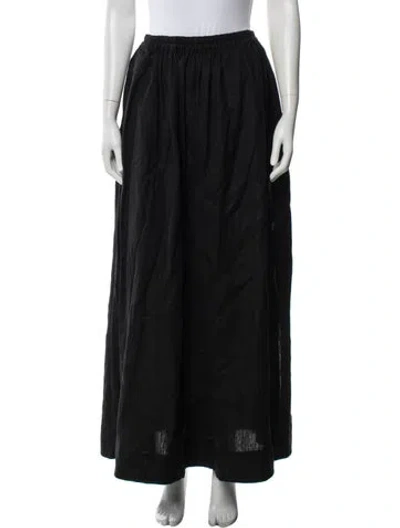 Pre-owned Matteau Linen Long Skirt In Black