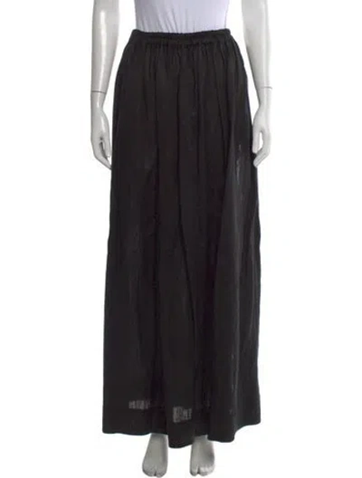 Pre-owned Matteau Linen Long Skirt In Black